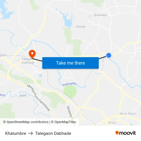Khalumbre to Talegaon Dabhade map
