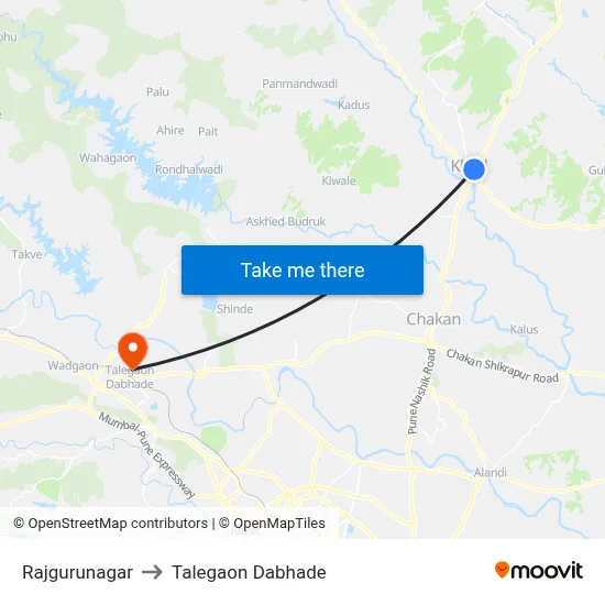 Rajgurunagar to Talegaon Dabhade map