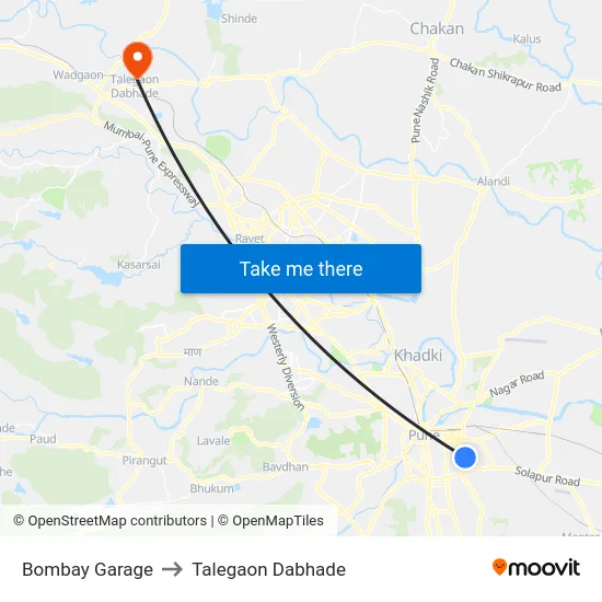 Bombay Garage to Talegaon Dabhade map