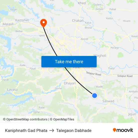 Kaniphnath Gad Phata to Talegaon Dabhade map