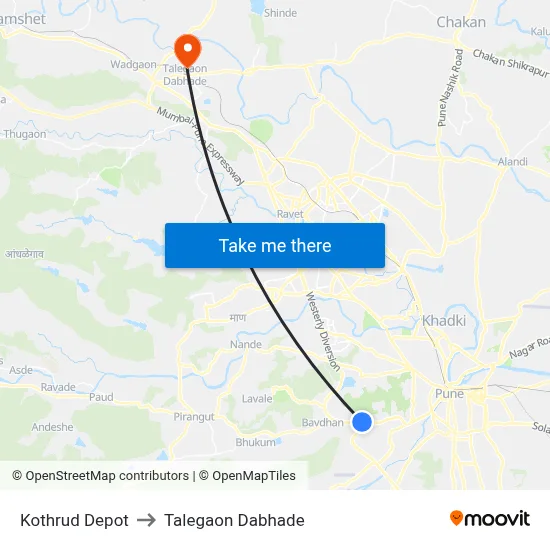 Kothrud Depot to Talegaon Dabhade map