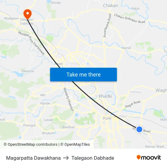 Magarpatta Dawakhana to Talegaon Dabhade map