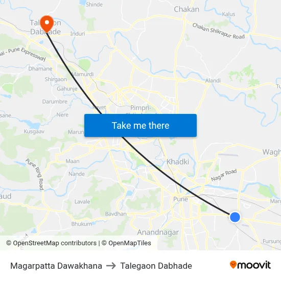 Magarpatta Dawakhana to Talegaon Dabhade map