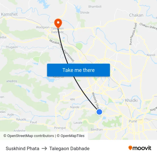 Suskhind Phata to Talegaon Dabhade map