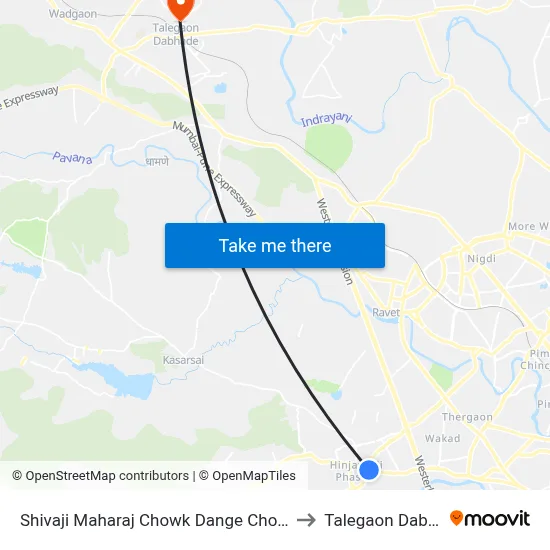 Shivaji Maharaj Chowk Dange Chowk Road to Talegaon Dabhade map