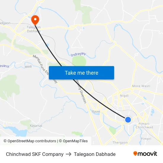 Chinchwad SKF Company to Talegaon Dabhade map