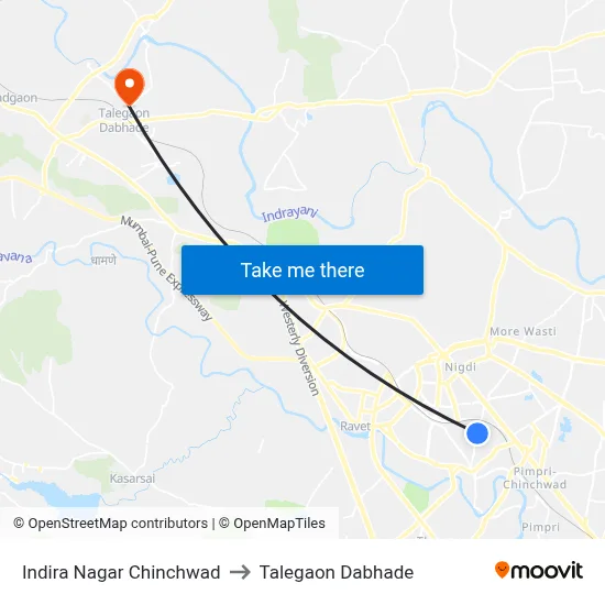 Indira Nagar Chinchwad to Talegaon Dabhade map