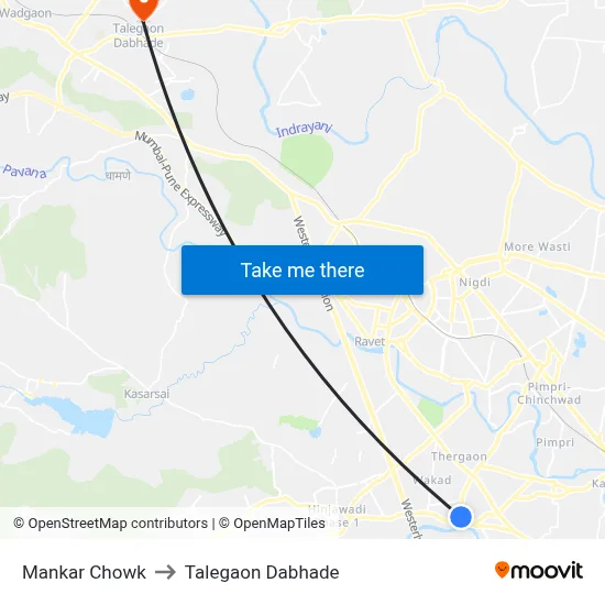 Mankar Chowk to Talegaon Dabhade map