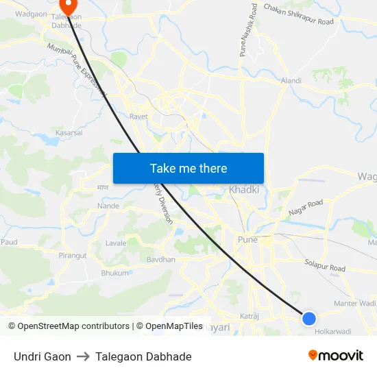 Undri Gaon to Talegaon Dabhade map