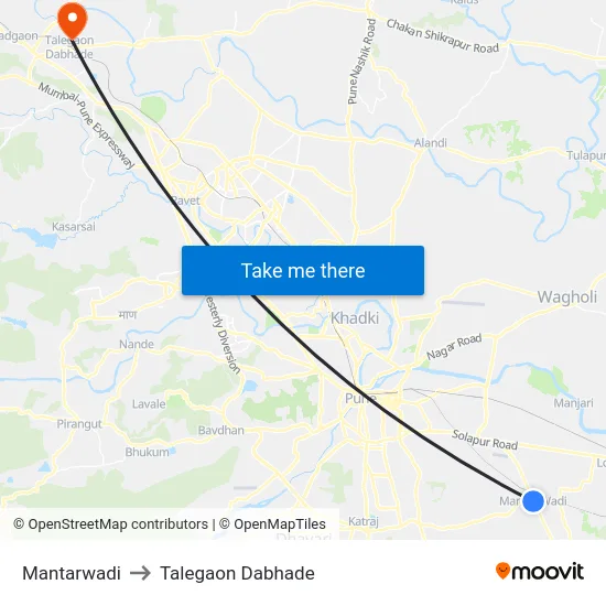 Mantarwadi to Talegaon Dabhade map
