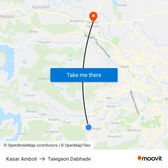 Kasar Amboli to Talegaon Dabhade map