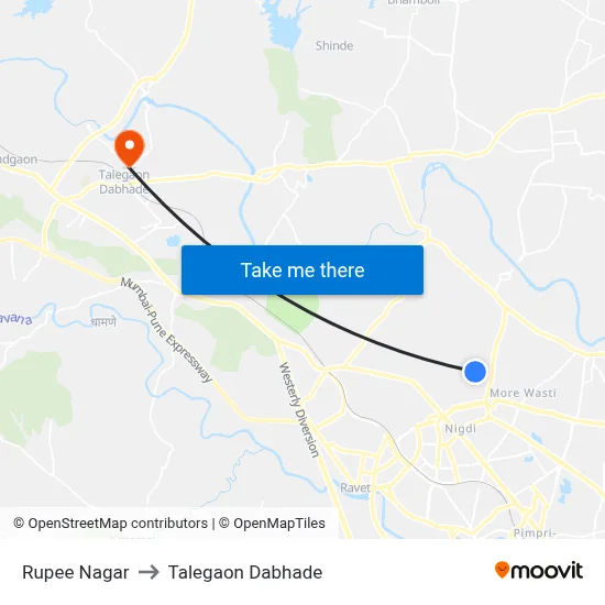 Rupee Nagar to Talegaon Dabhade map