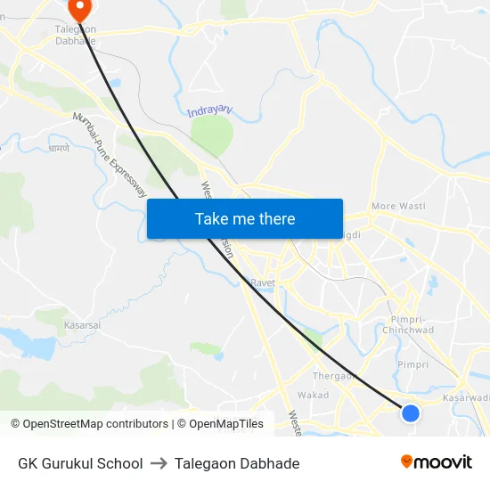 GK Gurukul School to Talegaon Dabhade map