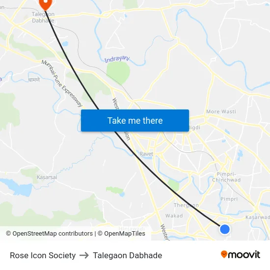 Rose Icon Society to Talegaon Dabhade map