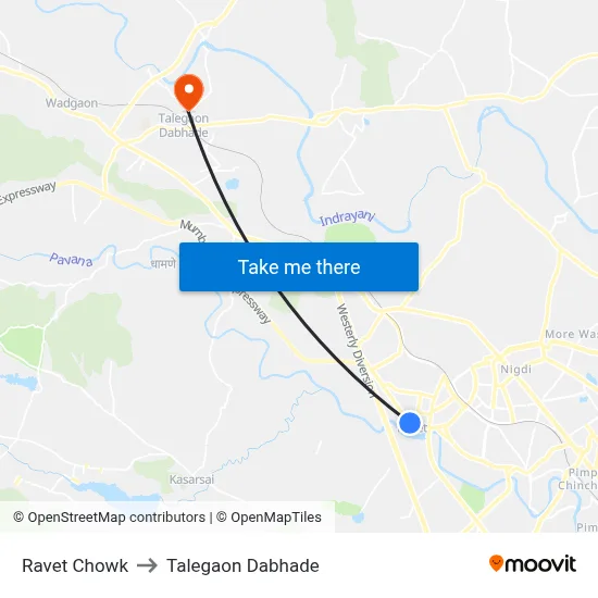 Ravet Chowk to Talegaon Dabhade map