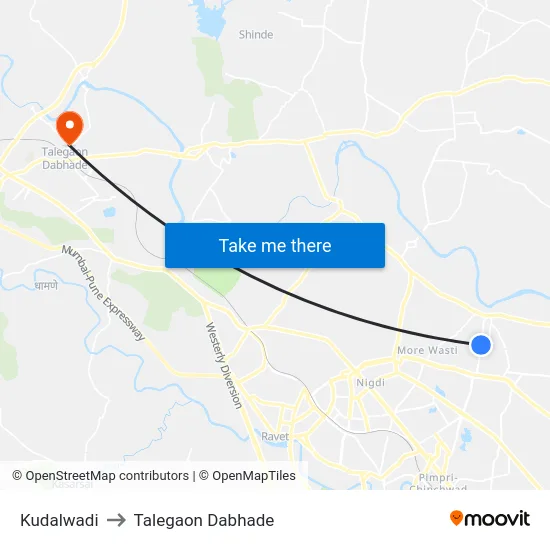 Kudalwadi to Talegaon Dabhade map
