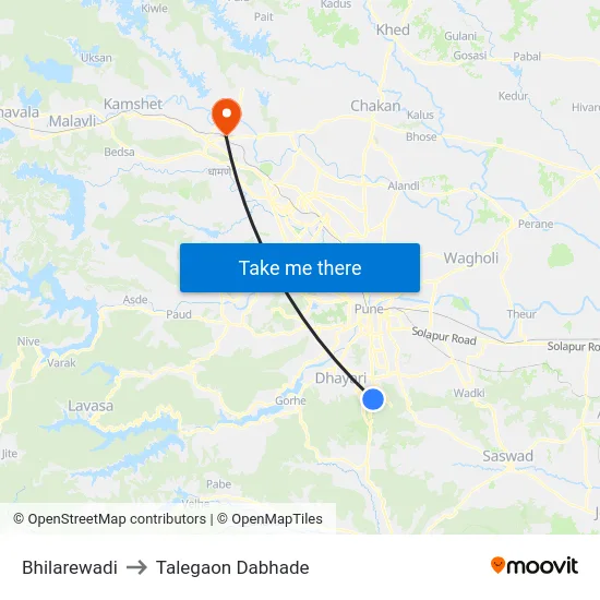 Bhilarewadi to Talegaon Dabhade map