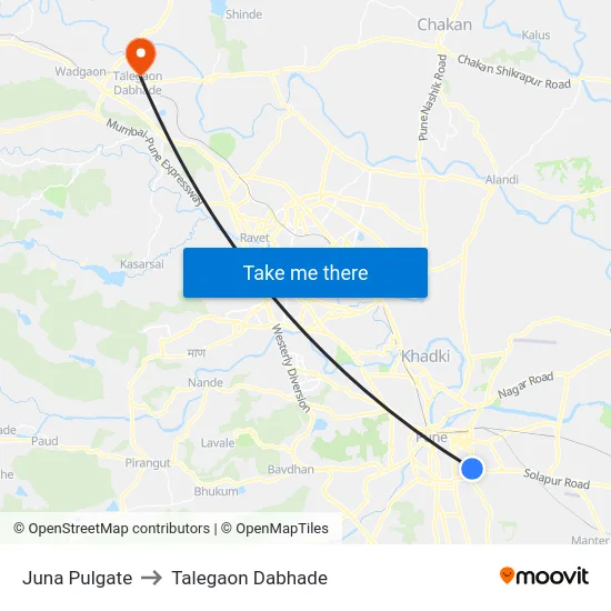 Juna Pulgate to Talegaon Dabhade map