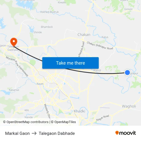 Markal Gaon to Talegaon Dabhade map