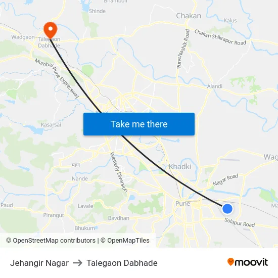 Jehangir Nagar to Talegaon Dabhade map