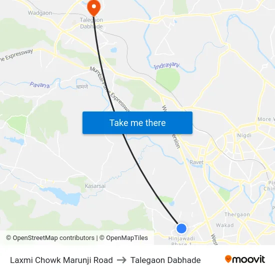 Laxmi Chowk Marunji Road to Talegaon Dabhade map
