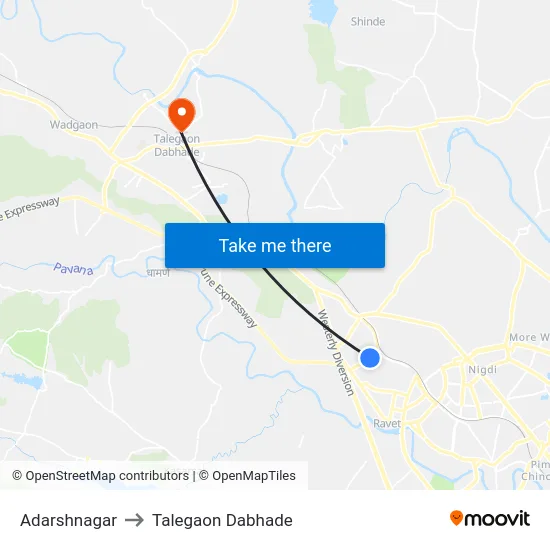 Adarshnagar to Talegaon Dabhade map