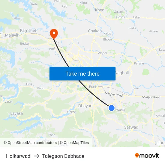 Holkarwadi to Talegaon Dabhade map