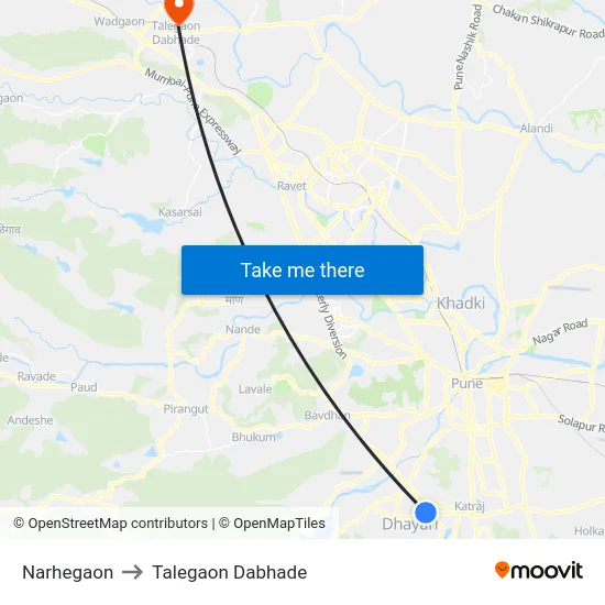 Narhegaon to Talegaon Dabhade map