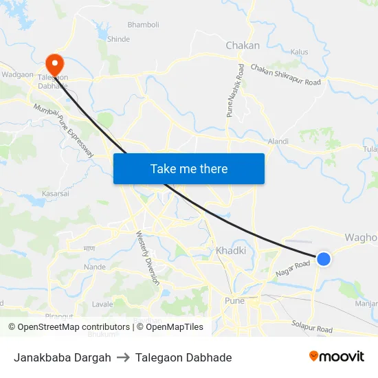 Janakbaba Dargah to Talegaon Dabhade map