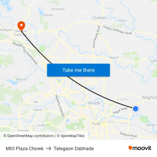 MIO Plaza Chowk to Talegaon Dabhade map