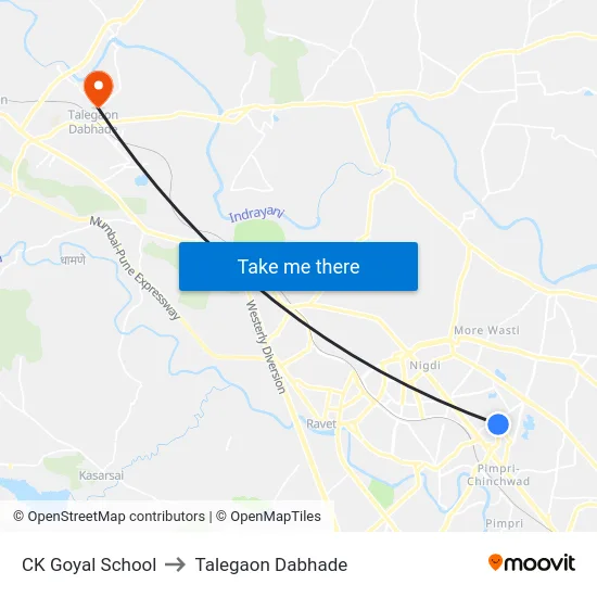 CK Goyal School to Talegaon Dabhade map