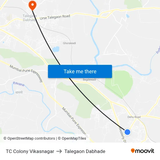 TC Colony Vikasnagar to Talegaon Dabhade map