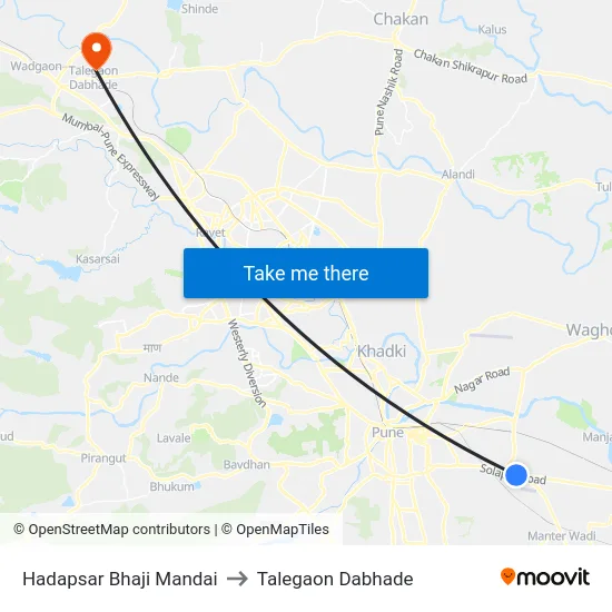 Hadapsar Bhaji Mandai to Talegaon Dabhade map