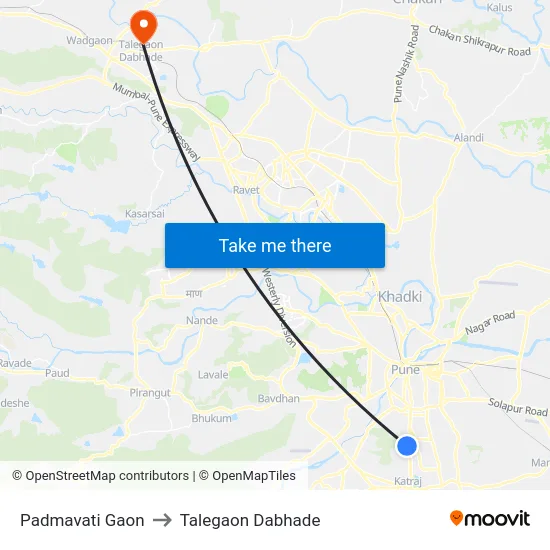 Padmavati Gaon to Talegaon Dabhade map