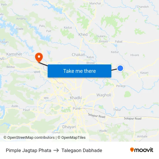 Pimple Jagtap Phata to Talegaon Dabhade map