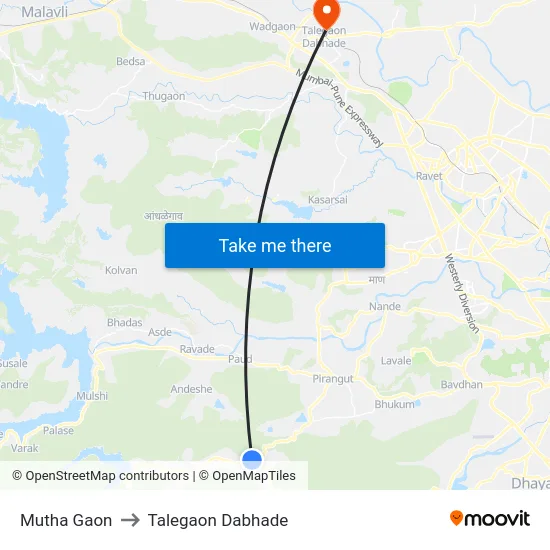 Mutha Gaon to Talegaon Dabhade map