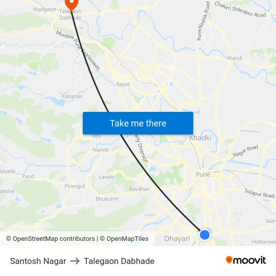 Santosh Nagar to Talegaon Dabhade map