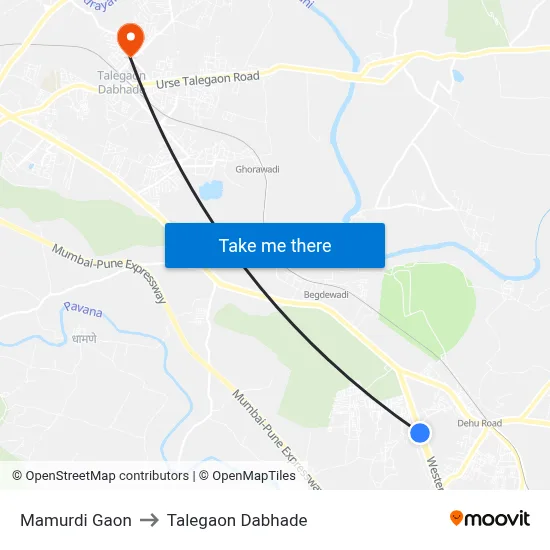 Mamurdi Gaon to Talegaon Dabhade map