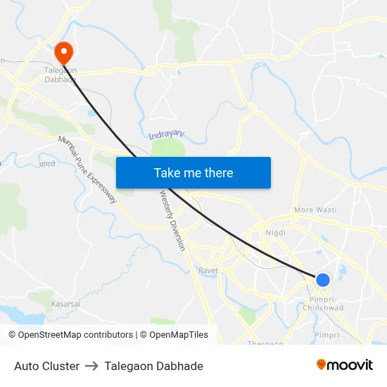 Auto Cluster to Talegaon Dabhade map