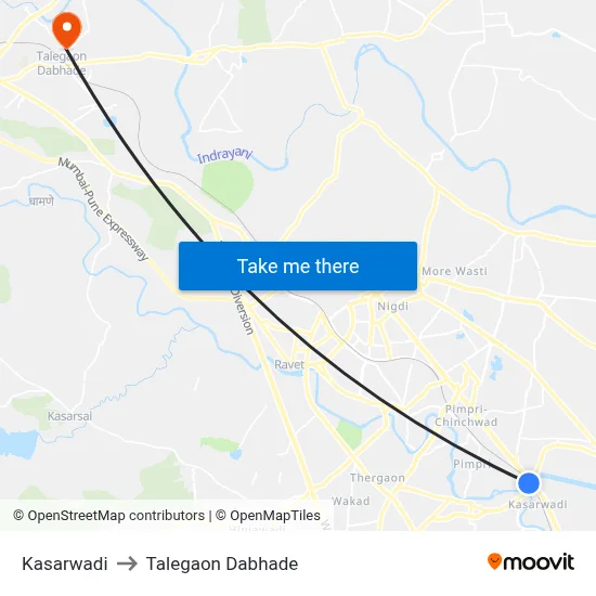 Kasarwadi to Talegaon Dabhade map