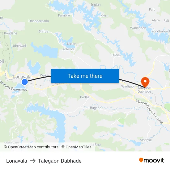 Lonavala to Talegaon Dabhade map