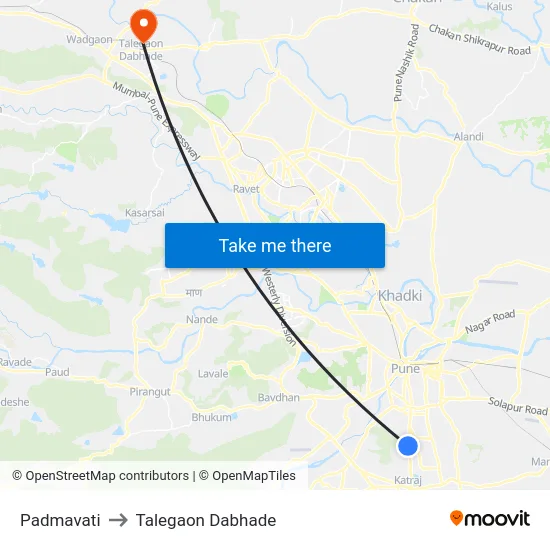 Padmavati to Talegaon Dabhade map