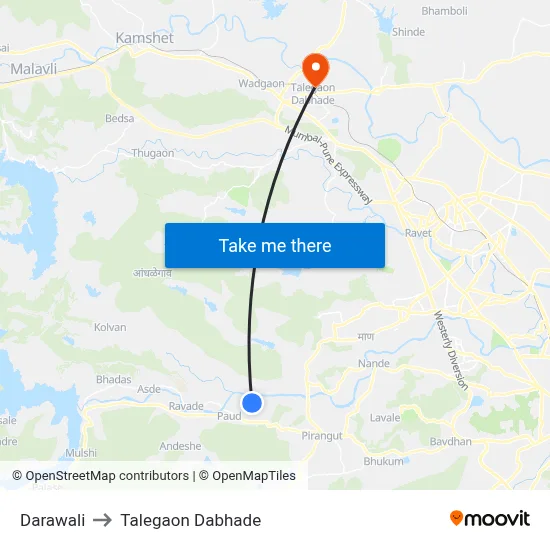 Darawali to Talegaon Dabhade map