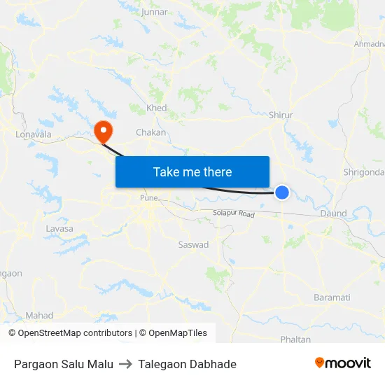Pargaon Salu Malu to Talegaon Dabhade map