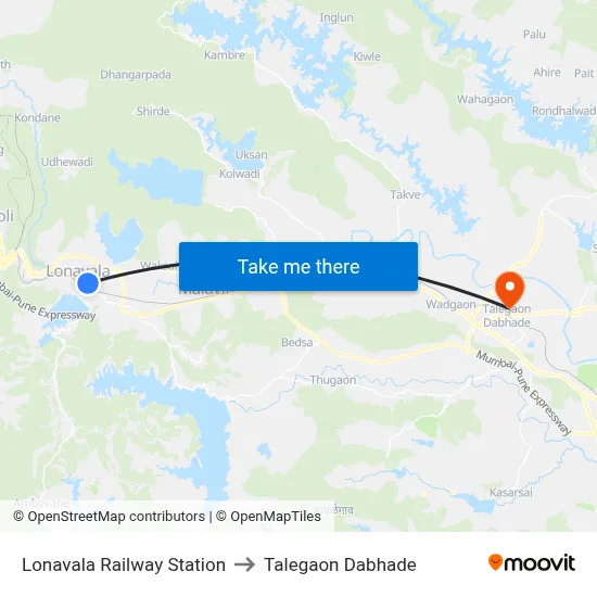 Lonavala Railway Station to Talegaon Dabhade map