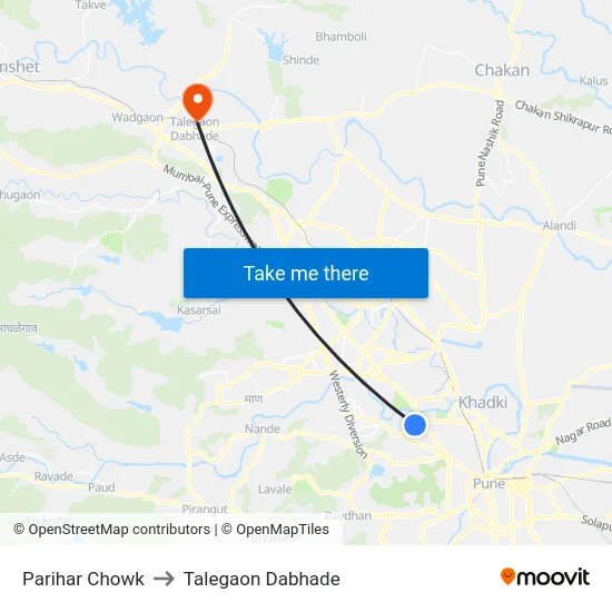 Parihar Chowk to Talegaon Dabhade map