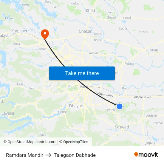 Ramdara Mandir to Talegaon Dabhade map