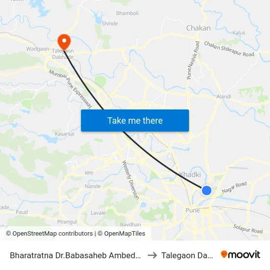 Bharatratna Dr.Babasaheb Ambedkar Society to Talegaon Dabhade map