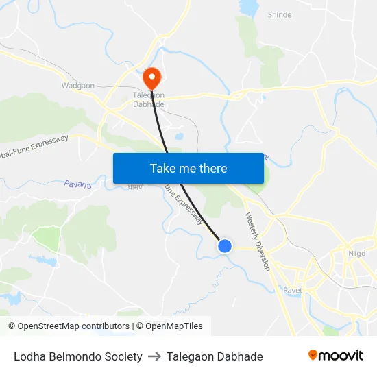 Lodha Belmondo Society to Talegaon Dabhade map