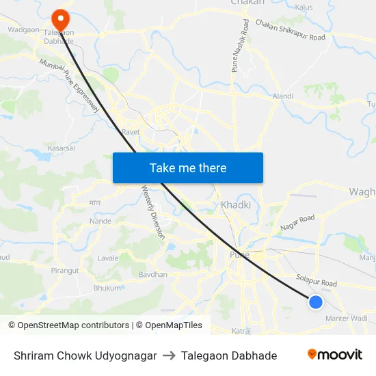 Shriram Chowk Udyognagar to Talegaon Dabhade map